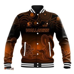 Custom Australia Wallabies Rugby Baseball Jacket The Starry Night Indigenous
