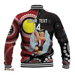 Custom AFL St Kilda NAIDOC Week Baseball Jacket Keep The Fire Burning Indigenous Art