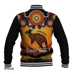 Personalised Australia Aries Kangaroo Zodiac Baseball Jacket Auz Astrology Aboriginal - Red