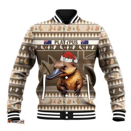Aussie Platypus Baseball Jacket Merry Christmas