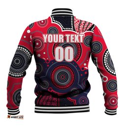 Custom Personalised And Number Demons AFL Baseball Jacket Aboriginal Patterns
