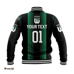 Custom Personalised Western United Baseball Jacket Soccer Club Original Style - Black