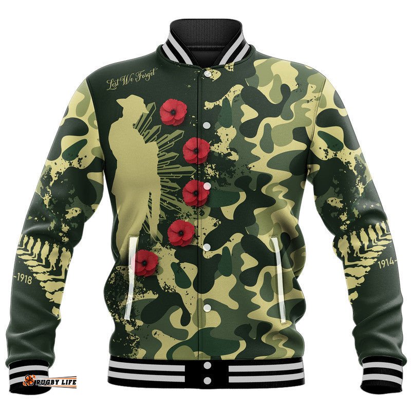 Aotearoa ANZAC Camouflage Baseball Jacket