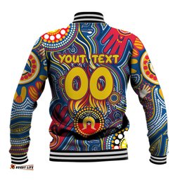Personalised NAIDOC Week 2024 Adelaide Crows Baseball Jacket Australian Aboriginal Hand Painting DT02
