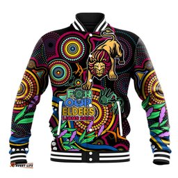 Lions Football Aboriginal Art Baseball Jacket NAIDOC Indigenous Tribal