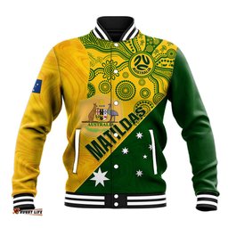 Custom Matildas Soccer Baseball Jacket Australian Indigenous National Color
