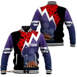 Melbourn Storm Rugby Baseball Jacket Anzac Day Thunder Style