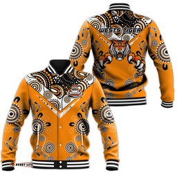 Wests Tiger Rugby Aboriginal Pattern Baseball Jacket