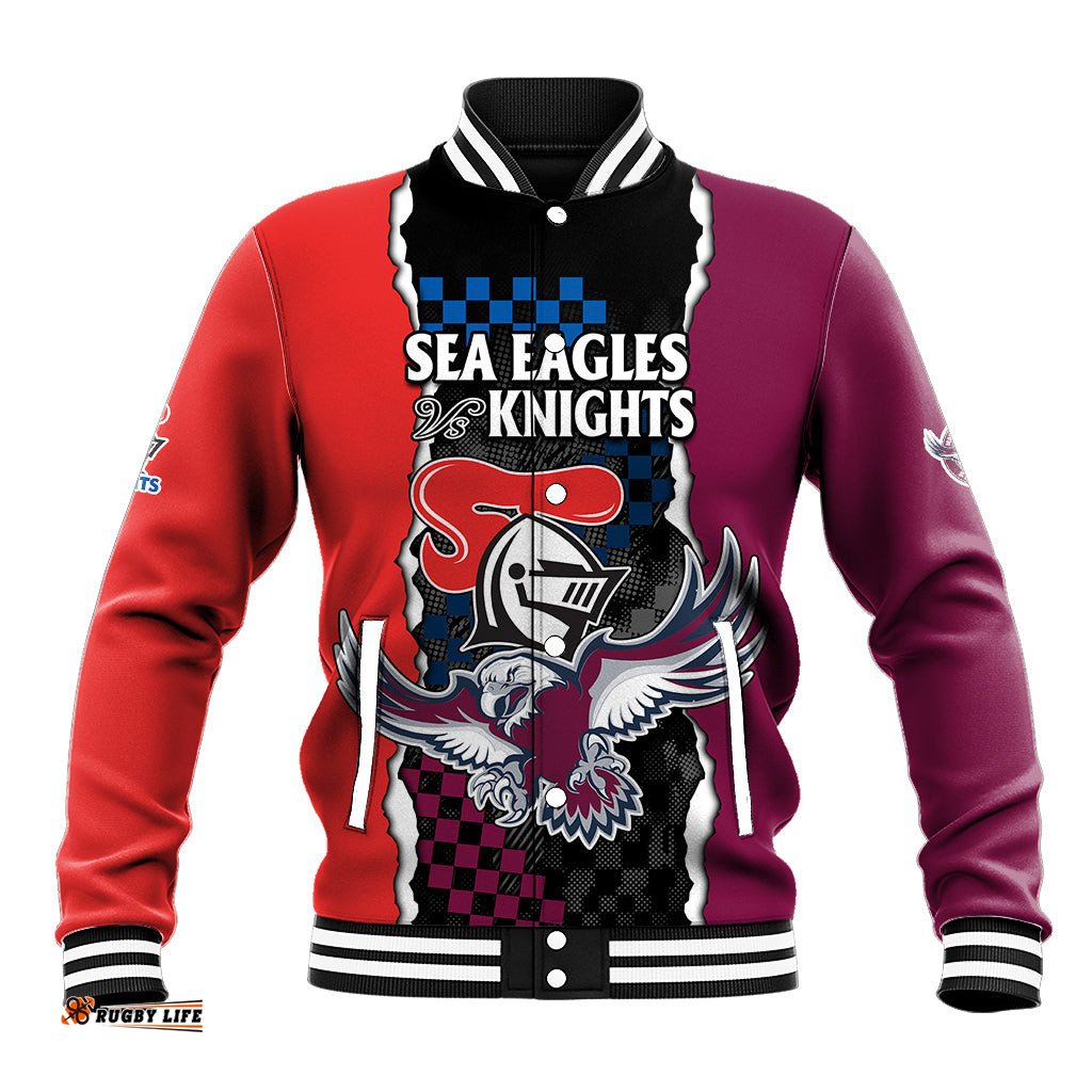 NRL Combine Knights Sea Eagles Baseball Jacket Sporty Style