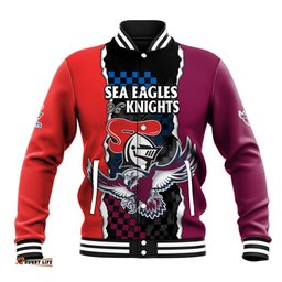 NRL Combine Knights Sea Eagles Baseball Jacket Sporty Style