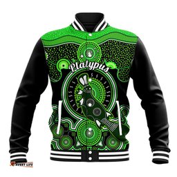 Personalised Australian Astrology Baseball Jacket Aboriginal Platypus Zodiac Sign