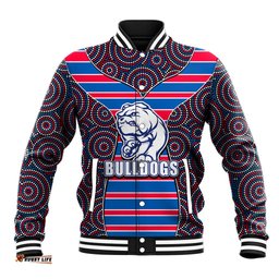 AFL - Bulldogs Baseball Jacket Mix Dot Aboriginal