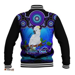 Personalised Australia Libra Cockatoo Zodiac Baseball Jacket Auz Astrology Aboriginal - Blue
