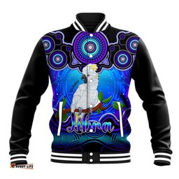Personalised Australia Libra Cockatoo Zodiac Baseball Jacket Auz Astrology Aboriginal - Blue