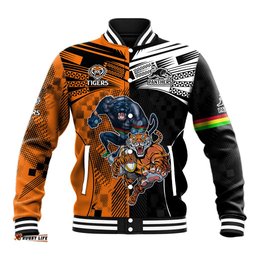 Custom NRL Tigers Combine Panthers Rugby Baseball Jacket Sporty Style