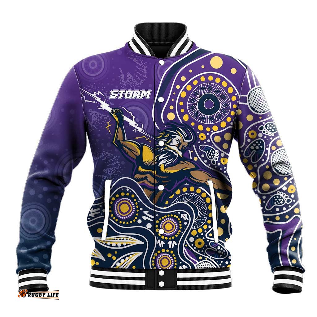Personalised Storm Rugby Aboriginal Baseball Jacket 2024 GO Storms