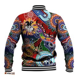 Personalised Dragons NAIDOC Week 2024 Baseball Jacket Australia Aboriginal Dot Painting DT02