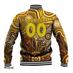 Personalised Hawks NAIDOC Week 2024 Baseball Jacket Aussie Aboriginal Art DT02