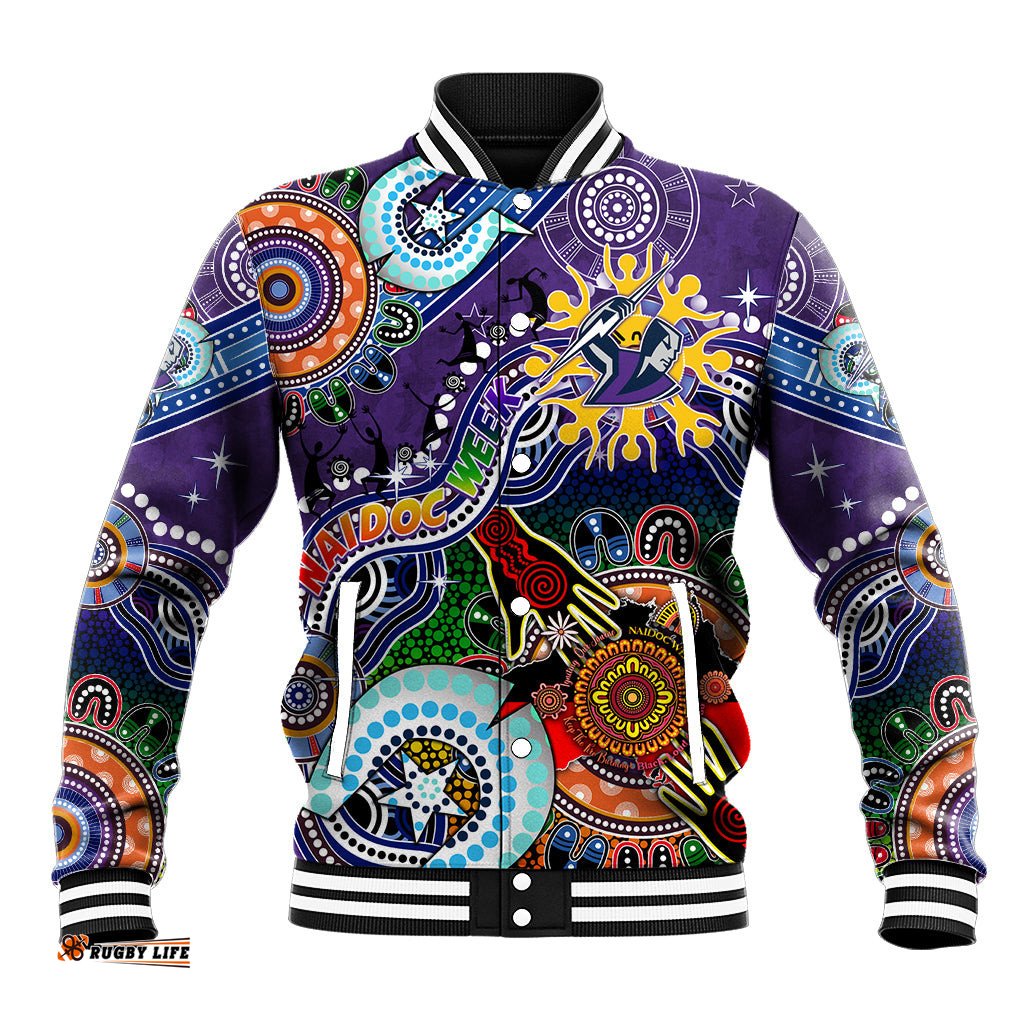 Personalised Storm NAIDOC Week 2024 Baseball Jacket Australia Aboriginal Dot Painting DT02