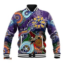 Personalised Storm NAIDOC Week 2024 Baseball Jacket Australia Aboriginal Dot Painting DT02