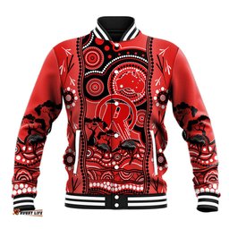 Custom Melbourne Renegades Cricket Baseball Jacket Happy Australia Day Aboriginal Art