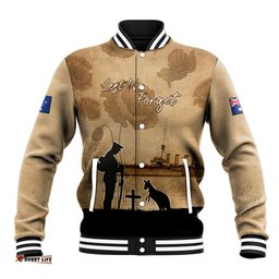 Australia ANZAC Day Baseball Jacket HMAS Sydney I Chatham-Class Light Cruiser