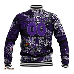 Custom NAIDOC Week 2024 Freo Baseball Jacket Aboriginal Animals Keep The Fire Burning DT02
