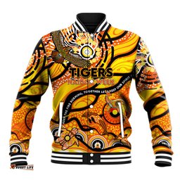 Custom NAIDOC Week 2024 Tiger Baseball Jacket Aboriginal Animals Keep The Fire Burning DT02