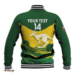 Custom Australia Hockeyroos Baseball Jacket Aussie Kangaroo Indigenous Art
