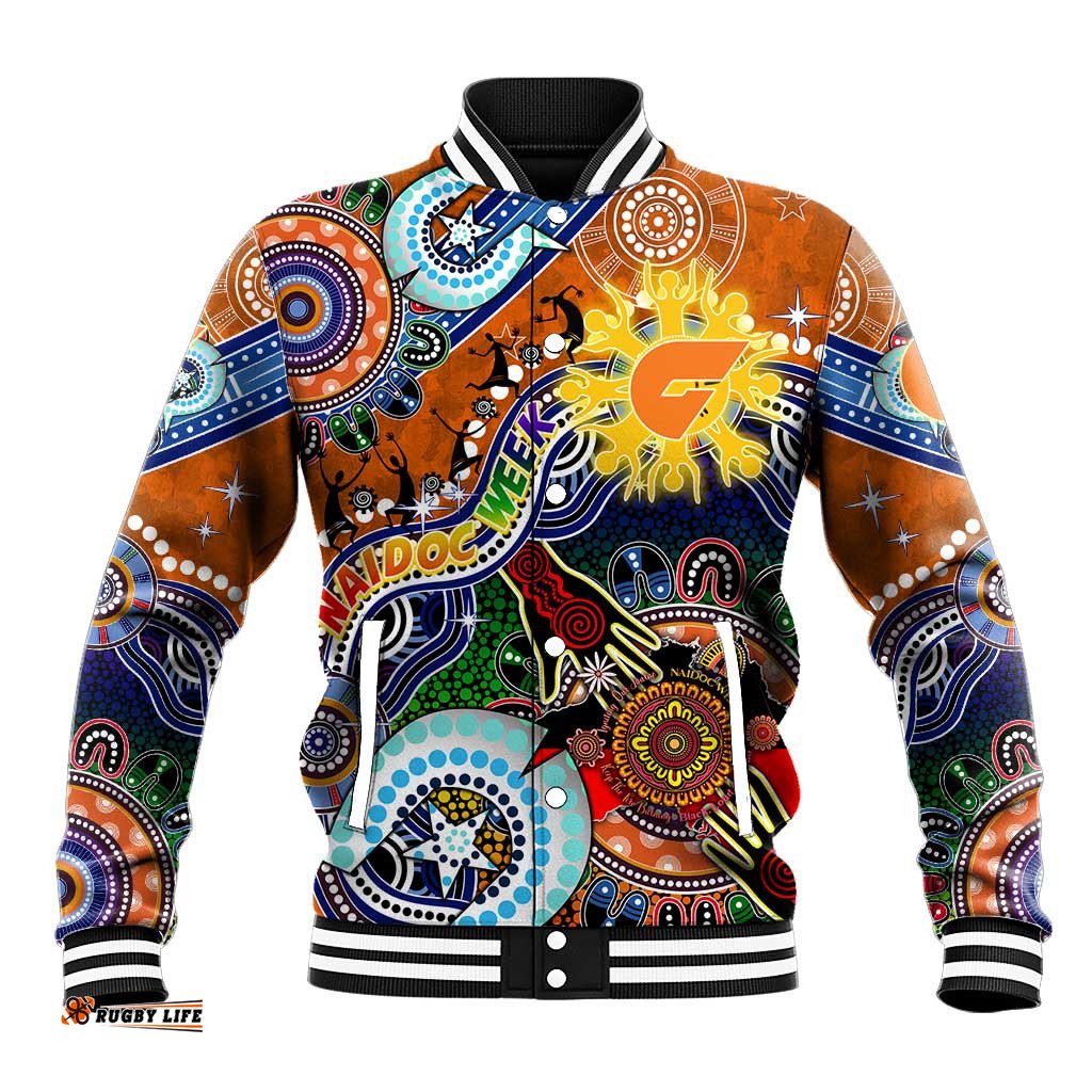 Custom NAIDOC Week 2024 GWS Giants Baseball Jacket Australia Aboriginal Dot Painting DT02