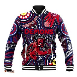 Personalised NAIDOC Week 2024 North Melbourne Kangaroos Baseball Jacket Australian Aboriginal Hand Painting DT02