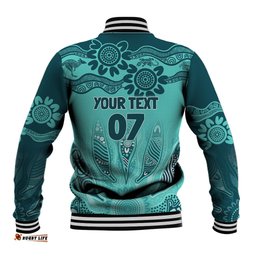 Australia Matildas Indigenous Baseball Jacket NAIDOC 2024 Turquoise Color