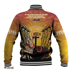 Australia And New Zealand ANZAC Baseball Jacket Aussie Kangaroo With Aotearoa Kiwi Lest We Forget