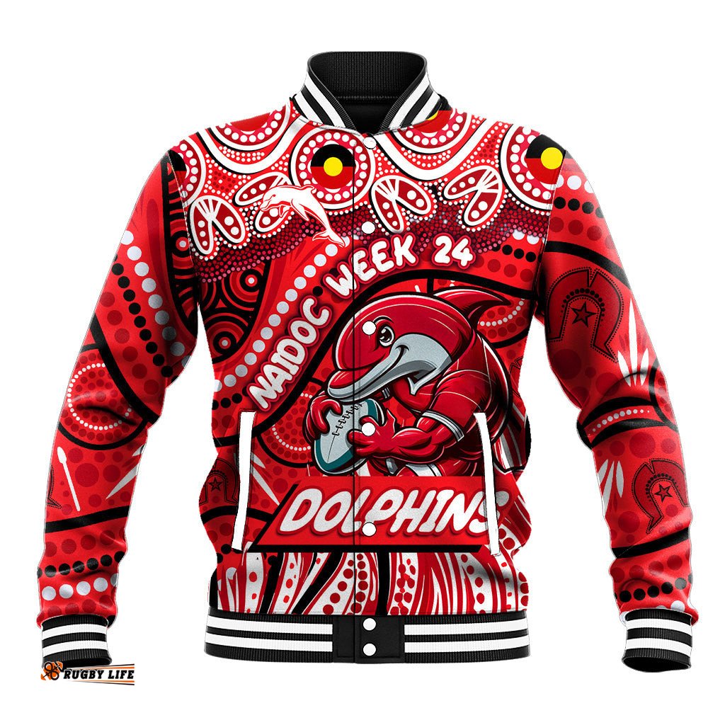 Custom Australia NAIDOC Week 2024 Baseball Jacket Dolphins Mascot Keep The Fire Burning DT02