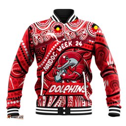Custom Australia NAIDOC Week 2024 Baseball Jacket Dolphins Mascot Keep The Fire Burning DT02