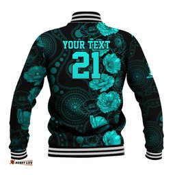 Heat Cricket Never Forget Custom Baseball Jacket ANZAC Day with Poppy Aboriginal
