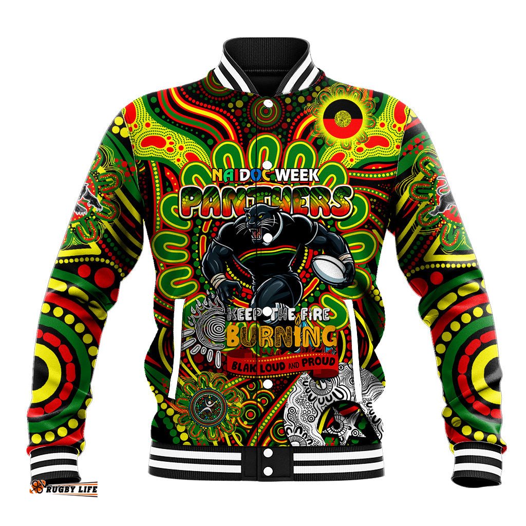 Custom NAIDOC Week 2024 Panthers Baseball Jacket Mascot Rugby DT02