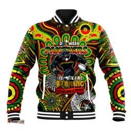 Custom NAIDOC Week 2024 Panthers Baseball Jacket Mascot Rugby DT02