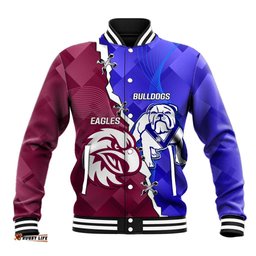 Personalised Bulldogs And Eagles Rugby Baseball Jacket Dynamic Style