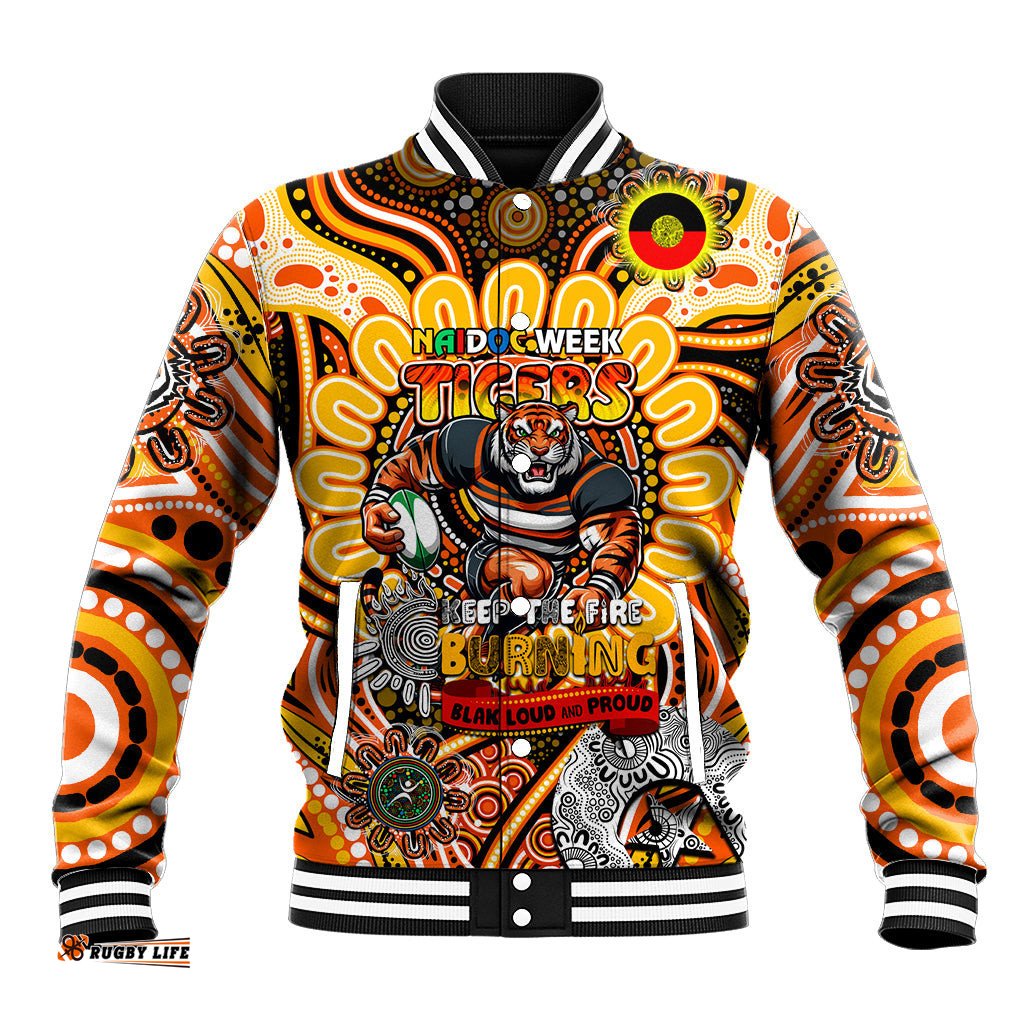 Custom NAIDOC Week 2024 Tigers Baseball Jacket Mascot Rugby DT02