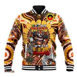 Custom NAIDOC Week 2024 Tigers Baseball Jacket Mascot Rugby DT02