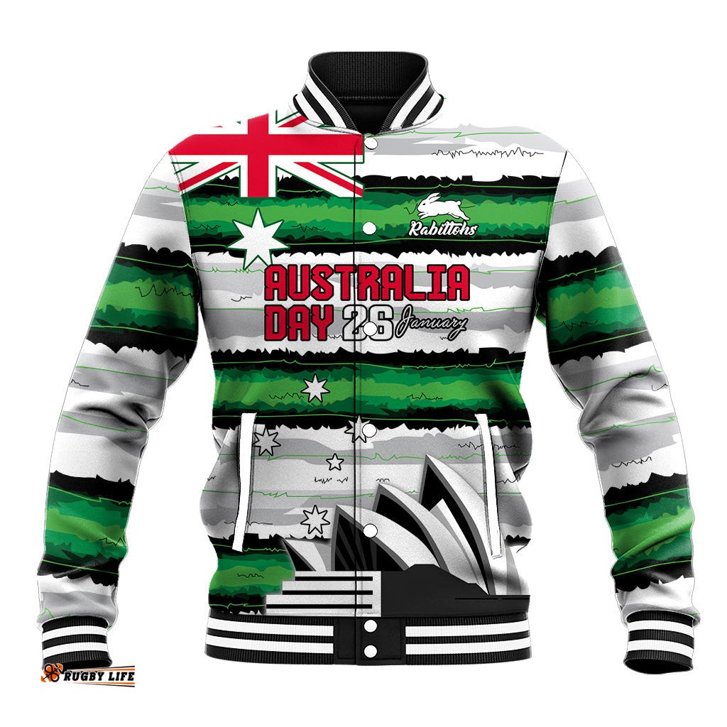 NRL Rabittohs Australia Day Custom Baseball Jacket Sydney Opera House Glory Glory