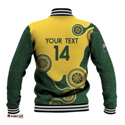 Custom Australia Boomers Baseball Jacket Aboriginal With Marble Pattern - Yellow