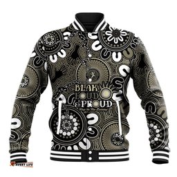 NAIDOC Week 2024 Fire Burning Baseball Jacket Aboriginal Dots Black Art