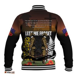 New Zealand and Australia ANZAC Day Baseball Jacket Soldier and Last Post Camouflage Pattern