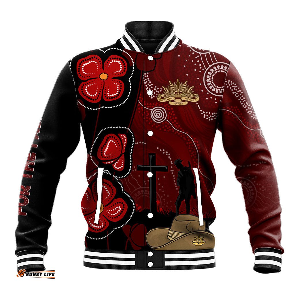 ANZAC Aboriginal Australia Baseball Jacket For the Fallen