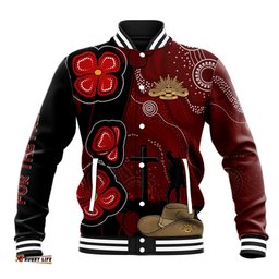 ANZAC Aboriginal Australia Baseball Jacket For the Fallen