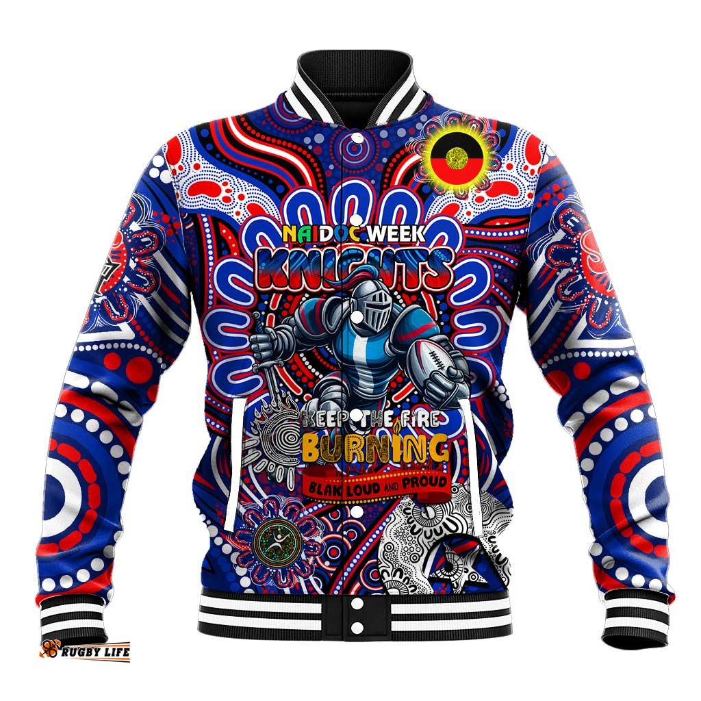 Custom NAIDOC Week 2024 Knights Baseball Jacket Mascot Rugby DT02