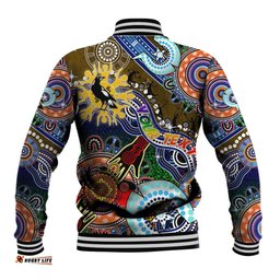 Custom NAIDOC Week 2024 Collingwood Magpies Baseball Jacket Australia Aboriginal Dot Painting DT02