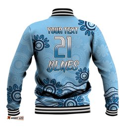 Custom NSW Blues Cockroach Blooded Aboriginal Inspired Baseball Jacket
